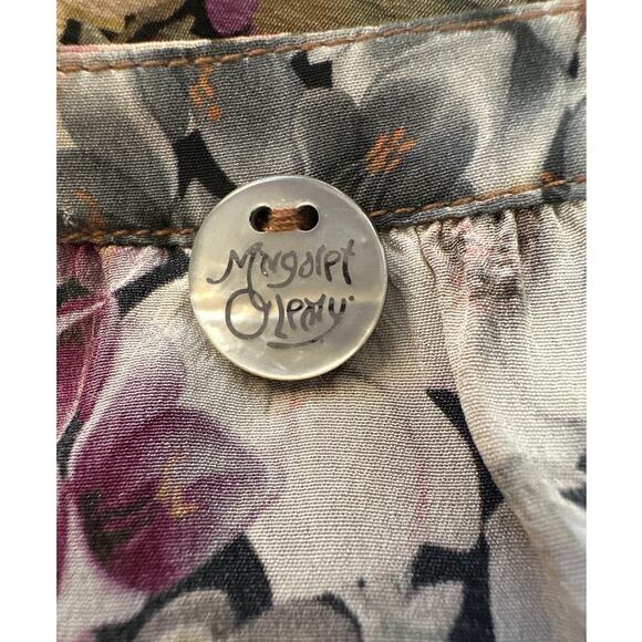 Margaret O'Leary 100% Silk Kelsie Floral Flutter Sleeve Blouse Size Small - Picture 5 of 6